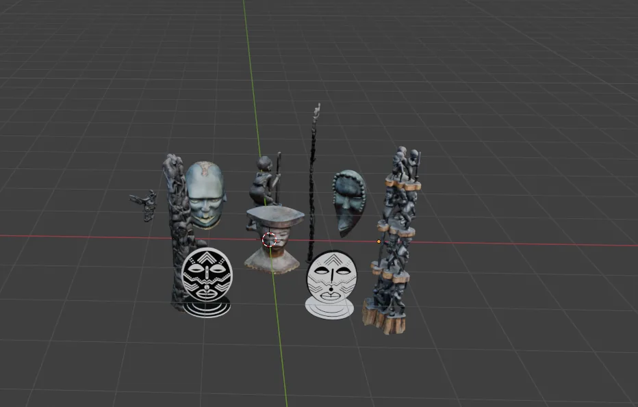 3D scanned Makonde sculptures and masks